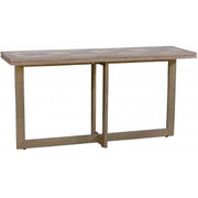 30" x 60" x 18" Wood Cream and Gold Contemporary Console Table