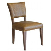 34.5" x 20" x 20.5" LeatherBrown and Dark Brown Contemporary Dining Chair