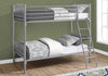 56.75"x 78.5"x 65.75" Bunk Bed Twin Size Detachable Silver Metal