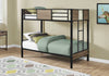 41"x 78.5"x 64.5" Bunk Bed Twin Size Dark Taupe Black Metal