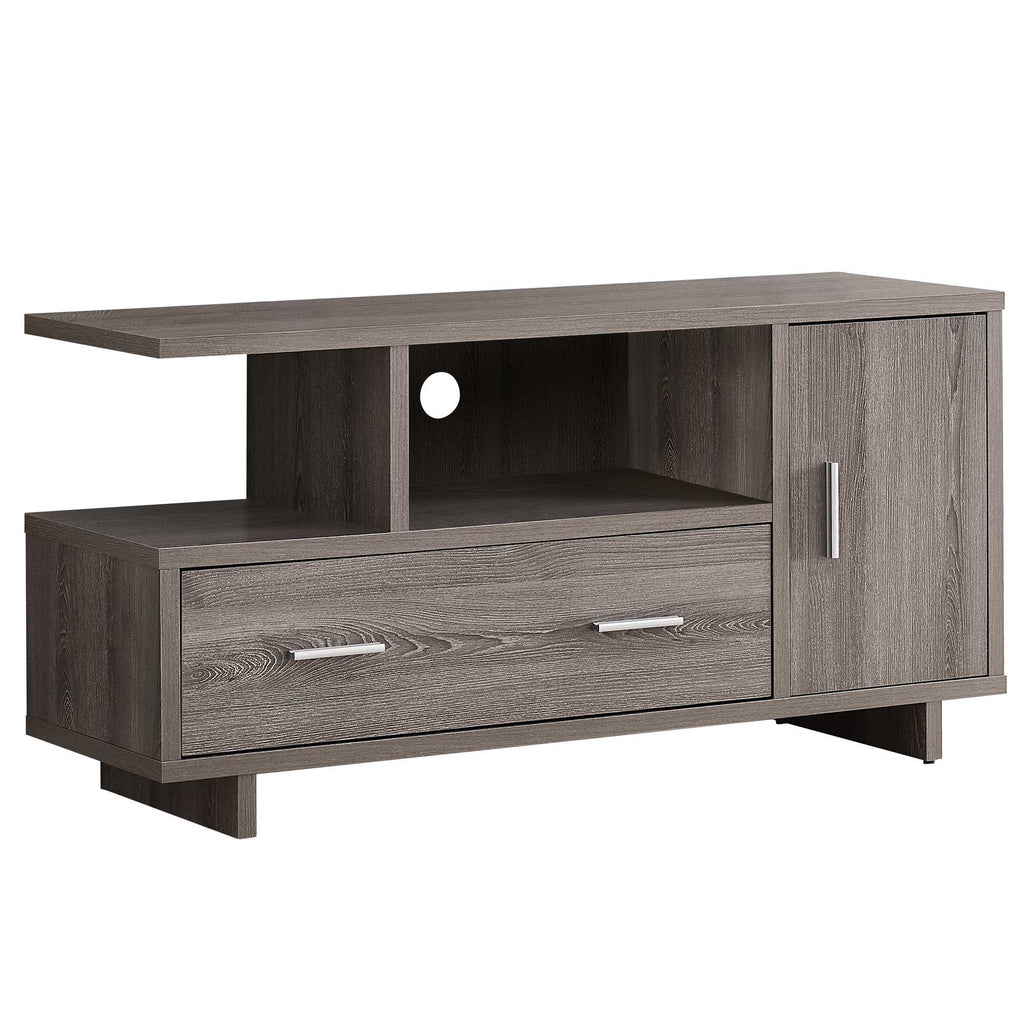 15.5"x 47.25"x 23.75" Tv Stand Dark Taupe With Storage