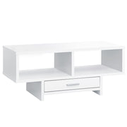 17.75"x 42.25"x 18" Coffee Table White With Storage