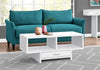 17.75"x 42.25"x 18" Coffee Table White With Storage