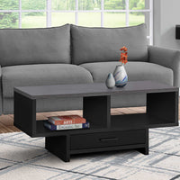 17.75"x 42.25"x 18" Coffee Table Black Or Grey Top With Storage