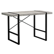 23.75"x 49"x 30" Computer Desk Grey Reclaimed Wood Black Metal