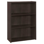 36" Brown Adjustable Three Tier Standard Bookcase