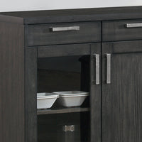 16"x 47"x 32" Server Dark Grey Veneer