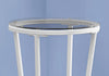 12"x 12"x 28.5" Accent Table White Metal With Tempered Glass