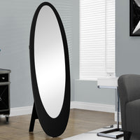18.5"x 18.75"x 59" Mirror Black Contemporary Oval Frame