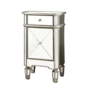 13"x 18.25"x 30" Accent Chest Brushed Silver With Mirror