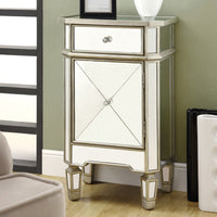 13"x 18.25"x 30" Accent Chest Brushed Silver With Mirror