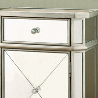 13"x 18.25"x 30" Accent Chest Brushed Silver With Mirror