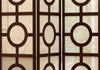 1"x 52"x 70.25" Folding Screen 3 Panel Cappuccino Circle Design
