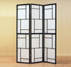 1"x 52"x 70.25" Folding Screen 3 Panel Black Frame