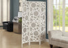 1"x 52"x 70.25" Folding Screen 3 Panel White Frame Bubble Design