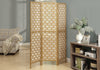 1"x 52"x 70.25" Folding Screen 3 Panel Gold Frame Lantern Design