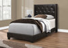 45.25"x 82.75"x 49.75" Bed Twin Size Brown Leather Look With Brass Trim