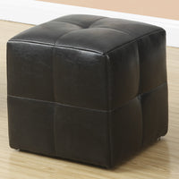 24"x 24"x 24" Ottoman 2pcs Set Juvenile Dark Brown Leather Look