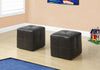 24"x 24"x 24" Ottoman 2pcs Set Juvenile Dark Brown Leather Look