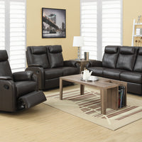 30"x 50"x 41" Reclining Love Seat Brown Bonded Leather