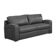 35"x 66"x 36" Love Seat Charcoal Grey Bonded Leather