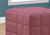 16.75"x 16.75"x 17" Ottoman Light Red Linen Look Fabric