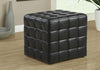 16.75"x 16.75"x 17" Ottoman Black Leather Look Fabric