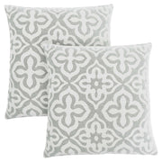 18"x 18" Pillow Light Grey Motif Design 2pcs