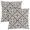 18"x 18" Pillow Dark Taupe Motif Design 2pcs