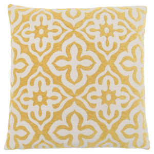 18"x 18" Pillow Yellow Motif Design 1pc