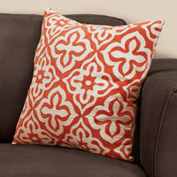 18"x 18" Pillow Orange Motif Design 1pc