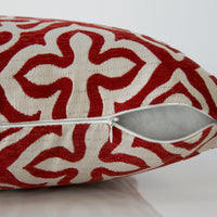 18"x 18" Pillow Red Motif Design 1pc