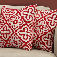 18"x 18" Pillow Red Motif Design 2pcs