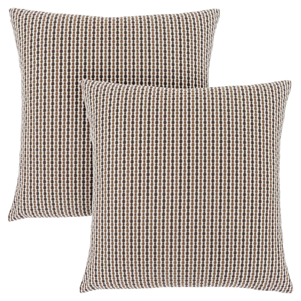 18"x 18" Pillow Light Or Dark Brown Abstract Dot 2pcs