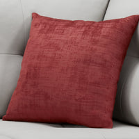 18"x 18" Pillow Red Brushed Velvet 1pc