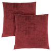 18"x 18" Pillow Red Brushed Velvet 2pcs