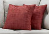 18"x 18" Pillow Red Brushed Velvet 2pcs