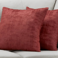 18"x 18" Pillow Red Brushed Velvet 2pcs