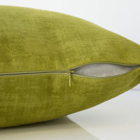 18"x 18" Pillow Lime Green Brushed Velvet 1pc