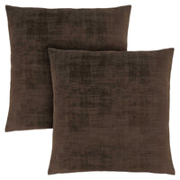 18"x 18" Pillow Dark Brown Brushed Velvet 2pcs