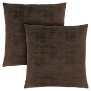 18"x 18" Pillow Dark Brown Brushed Velvet 2pcs