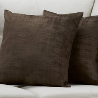18"x 18" Pillow Dark Brown Brushed Velvet 2pcs