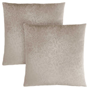 18"x 18" Pillow Taupe Floral Velvet 2pcs