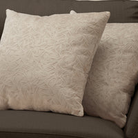 18"x 18" Pillow Taupe Floral Velvet 2pcs