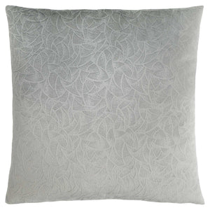 18"x 18" Pillow Light Grey Floral Velvet 1pc