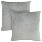 18"x 18" Pillow Light Grey Floral Velvet 2pcs