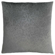 18"x 18" Pillow Dark Grey Floral Velvet 1pc