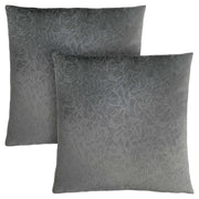 18"x 18" Pillow Dark Grey Floral Velvet 2pcs