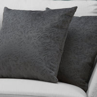 18"x 18" Pillow Dark Grey Floral Velvet 2pcs