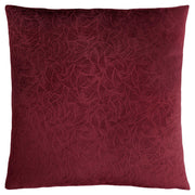 18"x 18" Pillow Dark Red Floral Velvet 1pc